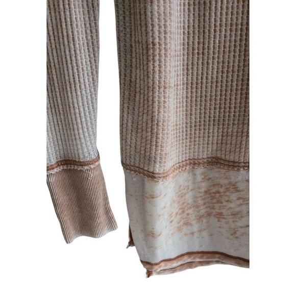 We The Free Thermal Tunic Top Women's Large Brown Tan Lightweight Semi-Sheer - Picture 4 of 7